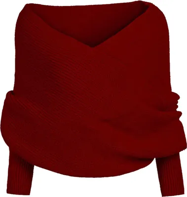 Produktbild von Strickschal mit Ärmeln, schulterfrei, einfarbig, y Pullover, Wickelschal, Schal, Herbst/Winter, warmer Pulloverschal