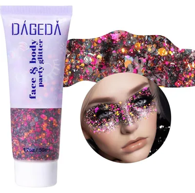 Produktbild von Body Glitter Gel 50ml mit Holografischem Laser-Effekt für Gesicht, Haare, Nägel