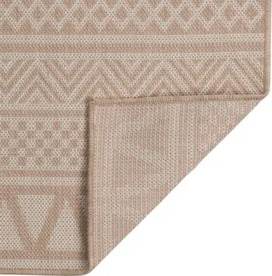 Produktbild von vidaXL Outdoor-Teppich Flachgewebe 100x200 cm Braun Gestreift