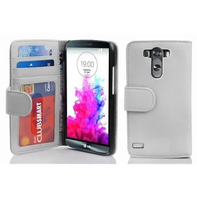 Produktbild von Cadorabo Hülle für LG G3 in Weiß Backcover Handy Schutz Hülle Book Case Booklet Kartenfächer