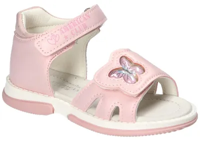 Produktbild von American Club XD192, Mädchen Sandalen Klettverschluss Leder-Einlegesohle Fersenkappe bequem, Rosa 25