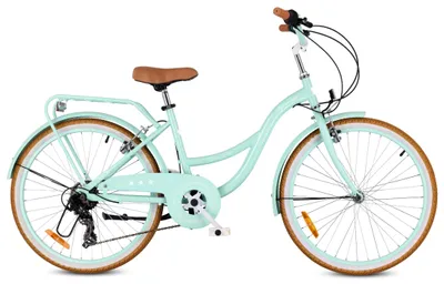 Zdjęcie produktu dla Rower dziecięcy SUN BABY Flower Bike, 24 cale, dla dziewczynek, przeznaczony dla dzieci od 8 roku życia, 7-biegowa przerzutka Shimano, hamulce V-brake, bagażnik, elementy odblaskowe, kolor: miętowy, rozmiar: 24 cale