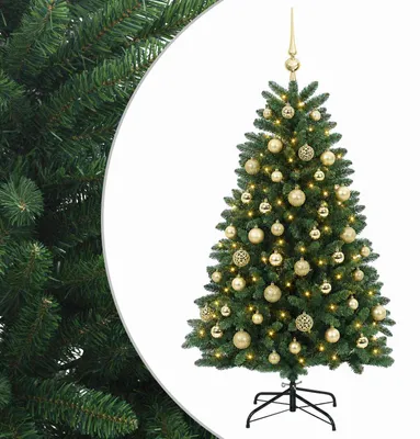 Imagen del producto de vidaXL Árbol de Navidad artificial, color verde medio, con adornos, 150 cm