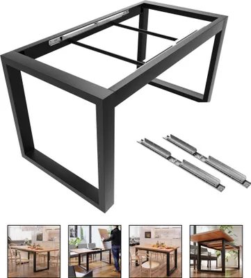Produktbild von MetaloPro Tischgestell ausziehbar 140x70x72cm I stabil & robust, für ausziehbarer  Esstisch Tisch Esszimmer Ausziehtisch, Tischbeine Gestell Tischfüße Kufen,  Wohnzimmertisch Küchentisch ausziehbar