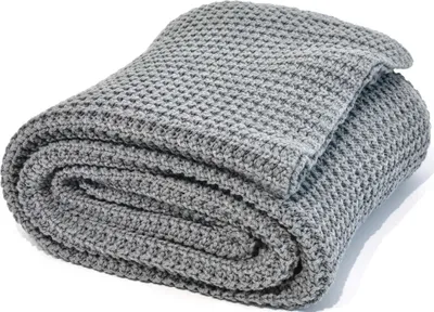 Produktbild von nielsen HOME Wohndecke Alen gestrickt, 150x200 cm, Hellgrau, 100% Baumwolle, Strick, ® Standard 100