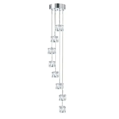 Produktbild von Zeitgenössischer Kronleuchter Eiswürfel Stahl Chrom Glas Transp Led 4875W 3000K