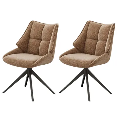 Produktbild von Casa Dolce 2er Set Esszimmerstuhl IRTISH, braun, 52x57x88 cm, 180° drehbar