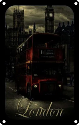 Produktbild von vianmo Blechschild 30x20 cm London Sightseeing Bus red England
