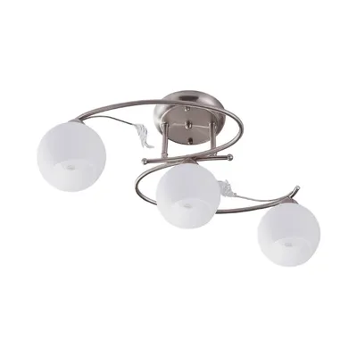 Produktbild von Lindby Deckenlampe Svean, 3fl, nickel/weiß, Glas, Länge 60cm