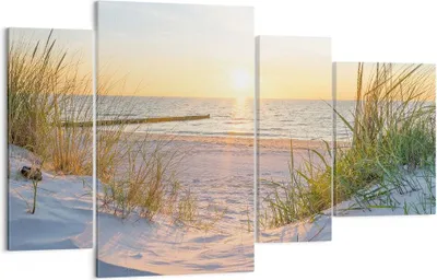 Produktbild von Bild auf Leinwand - Leinwandbild - Düne Strand Meer - 120x70cm - Wand Bild - Wanddeko - Wandbilder - Leinwanddruck - Bilder - Kunstdruck - Wanddekoration - Leinwand bilder - Wandkunst - DL120x70-3989