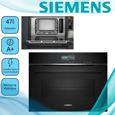 Produktbild von Siemens iQ700 CS736G1B1, Medium, Elektrischer Ofen, 47 l, 3300 W, 47 l, 30 - 250 °C