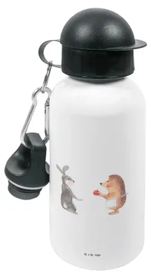 Produktbild von Mr. & Mrs. Panda Wasserflasche Hase Igel - Weiß - Geschenk, Herzschmerz, Trinkflasche Kindergarten, Sportflasche, Trennungsschmerz, Tiere, Getränkeflasche, für den, und