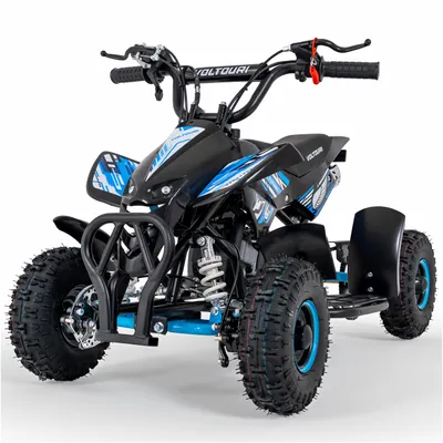 Immagine prodotto di Mini quad - VOLTOURI - motore a due tempi 49 cc, pneumatici fuoristrada da 4 pollici, freni a disco, avviamento manuale - ATV49-BLUE-4 per bambini,blu