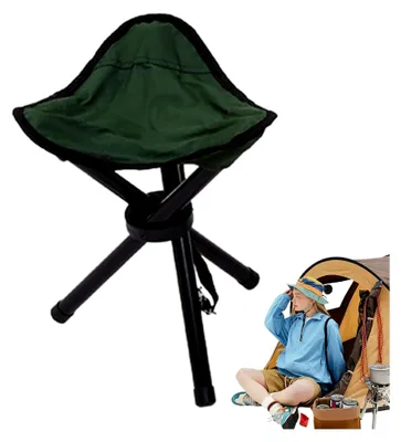 Produktbild von Klappbarer Campinghocker, tragbarer Klapphocker, Angelhocker - Leichte Hocker für Erwachsene, klappbarer dreieckiger Stuhl für drinnen und draußen, faltbarer Hocker für Camping