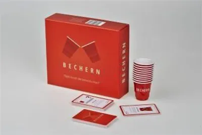 Produktbild von BeerBaller BECHERN® - Der ultimative Mix aus Kings Cup & Flip Cup | Das Kult Trinkspiel | 69 Spielkarten & 10 Shot Red Cups | Partyspiele für Erwachsene | Saufspiele | Trinkspiele | Partyspiel ab 18
