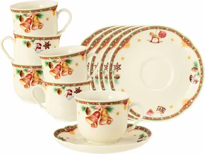 Produktbild von Seltmann Weiden Marieluise Weihnachtsnostalgie Kaffeetasse mit Untertasse 230 ml 6er Set