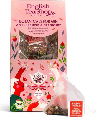 Produktbild von ETS - Botanicals for Gin "Apfel, Hibiskus & Cranberry", BIO, 7 Pyramiden-Beutel
