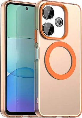 Immagine prodotto di Custodia magnetica per Xiaomi Redmi 13 4G, sottile custodia traslucida opaca antiurto Arancione