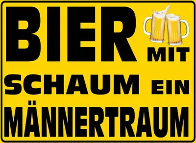 Produktbild von vianmo Holzschild 30x40 cm Bier mit Schaum ein Männertraum