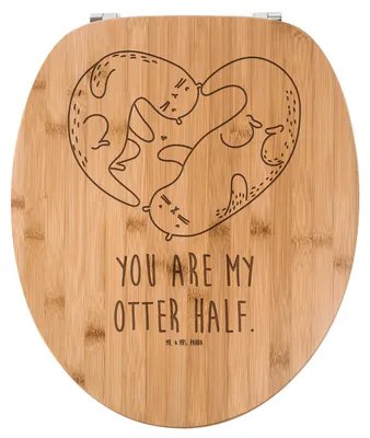 Produktbild von Mr. & Mrs. Panda WC Deckel Otter Herz - Transparent - Geschenk, Liebe, Sitz, Toilettenbrille, Brille, Toilettendeckel, Seeotter, WC-Brille, Klodeckel