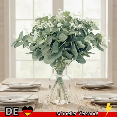 Produktbild von 5 10 20 Stücke Eukalyptusblatt Stiele Grüne Künstliche Pflanzen Für