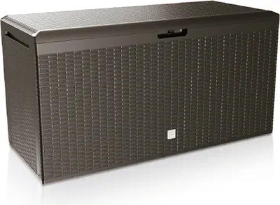 Produktbild von CASARIA® Gartenbox Auflagenbox abschließbar Braun 290L UV-beständig Haltegriffe Rollen Verschlussvorrichtung Balkon Garten Kissenbox Aufbewahrungsbox 114x47cm Wetterfest Korbgeflecht