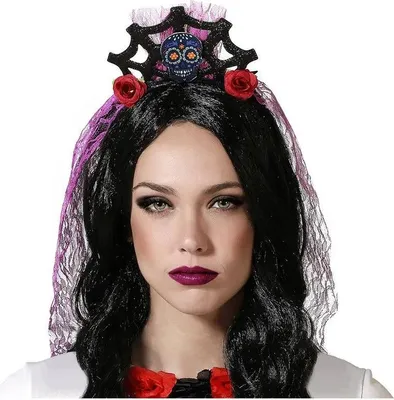 Immagine prodotto di Tiara della morte messicana velata Atosa Rosa Taglia unica