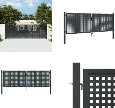 Obrázek produktu pro vidaXL Zahradní brána antracitová 300x125 cm ocelová - Zahradní brána - Venkovní brána - Brána na terasu