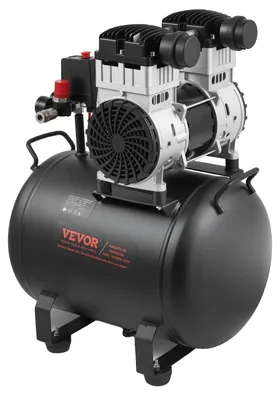 Obrázok produktu pre Vzduchový kompresor VEVOR, oceľová nádrž s objemom 10 galónov, bezolejový vzduchový kompresor s výkonom 2 HP, 5,3 CFM@90 PSI a maximálnym tlakom 125 PSI, veľmi tichý prenosný kompresor s hlučnosťou 78 dB, na opravy automobilov, hustenie pneumatík,