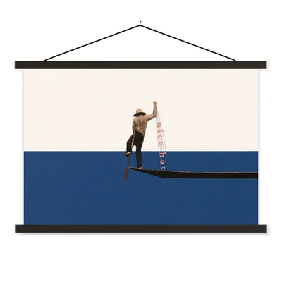 Produktbild von MuchoWow® Textilposter Frau - Komplimente - Abstrakt 150x100 cm mit schwarzem Rahmen - Schlafzimmer