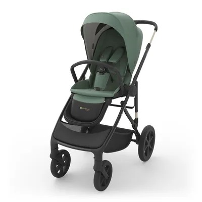 Produktbild von Kinderkraft PRIME 3 Kinderwagen 3-in-1 mit Babyschale MINK PRO 2, leicht faltbar große Räder, 8/12 Einhand-Faltung Travel System, Dunkelgrün