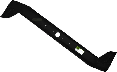 A black metal part, likely a component of a lawn tractor, is shown against a white background.