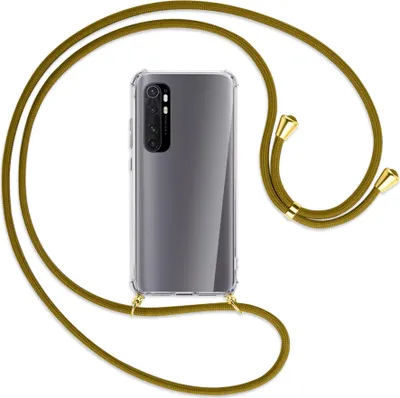 Produktbild von Handykette Backcover-Schutzhülle mit Band (Metall goldfarben) für Xiaomi Mi Note 10 Lite - khaki
