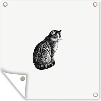 Obrázek produktu pro MuchoWow® Zahradní plakáty - Kočka - Zvířata - Vintage - 50x50 cm - Zahradní dekorace