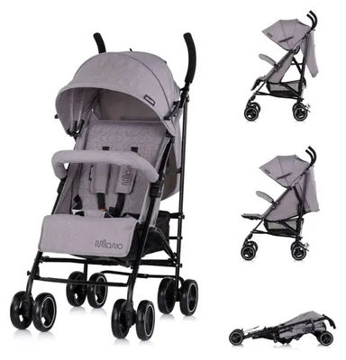 Produktbild von Chipolino Kinderwagen Milano Buggy bis 22 kg, Rückenlehne verstellbar, faltbar grau/schwarz