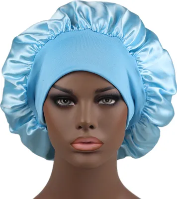 Image de Bonnet sèche-cheveux pour sécher pendant la nuit après le bain bleu