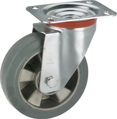 Produktbild von Lenkrolle Vollgummi-Rad ø 160 mm Möbelrolle Tragkraft 300 kg Stahlblech