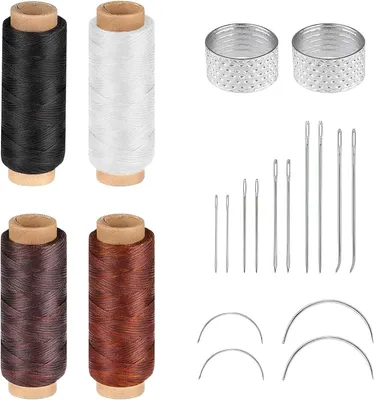 Produktbild von Sattlergarn-Set mit Ledernadeln und Nähfüßen für Lederprojekte