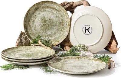 Obrázok produktu pre KONSIMO sada tanierov ERATO, vyrobená v EÚ, (6-dielna), pre 6 osôb, porcelán, vhodné do umývačky riadu, vhodné do mikrovlnnej rúry, 6x dezertný tanier