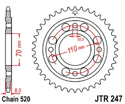 Image de Kettenrad 35Z   520 SI