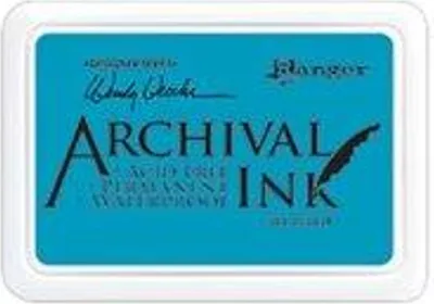 Produktbild von Ranger Archival Ink Stempelkissen - Feinkontur/Wasserfest Bluebird Türkis