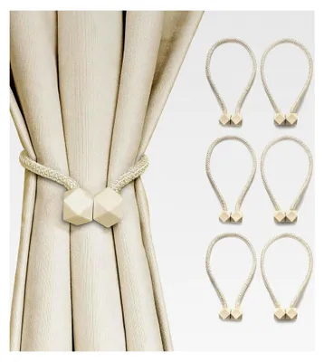 Produktbild von Magnetische Vorhang Raffhalter, 6 Stück, Beige
