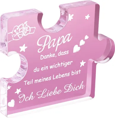 Produktbild von Personalisierte Acryl-Puzzle-Stil Block Vatertag Geschenk