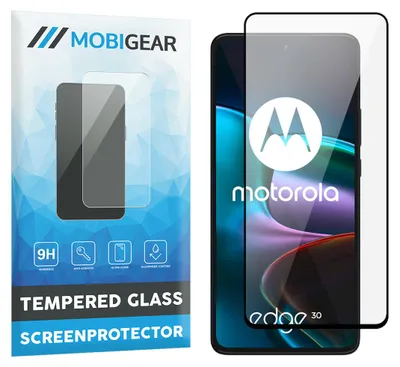 Produktbild von Mobigear Premium Displayschutzfolie für Motorola Edge 30, gehärtetes Glas – Displayschutzfolie – Kompatibel mit Hüllen – Schwarz