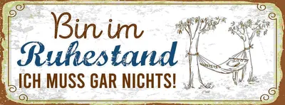 Produktbild von vianmo Holzschild 10x27 cm bin im Ruhestand muss gar nichts