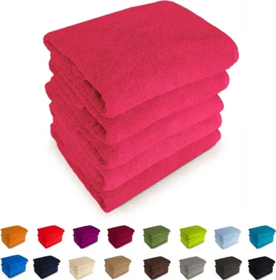 Produktbild von 500g/m² Duschtücher 70x140 Badetücher 100% Baumwolle Frottee Nr 14 pink