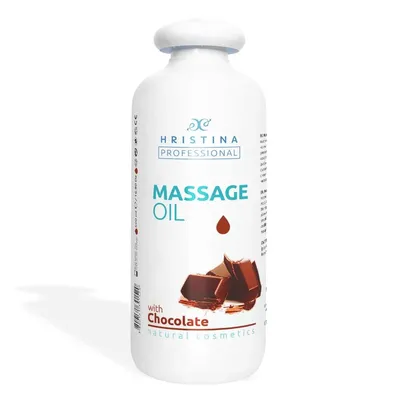 Image de Huile de massage professionnelle Hristina au chocolat, 500 ml – Huile de massage professionnelle pour le corps, enrichie en beurre de cacao et huile d'avocat
