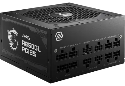 Produktbild von MSI MAG A850GL PCIE5 - Netzteil (intern) - ATX12V 3.0 - EPS12V - 80 PLUS Gold - Wechselstrom 100-240 V - 850 Watt - aktive PFC (306-7ZP8A11-CE0)