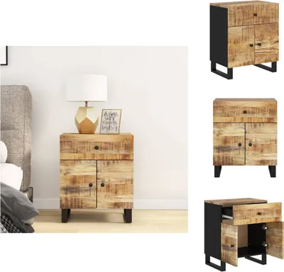 Produktbild von vidaXL Nachttisch 50x33x60 cm Massivholz Mango & Holzwerkstoff -  Nachttische