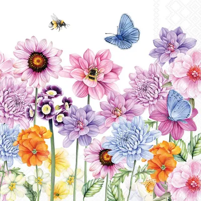 Produktbild von 20 Servietten Sweet Flowers - Traumhafte Blumenvielfalt 33x33cm